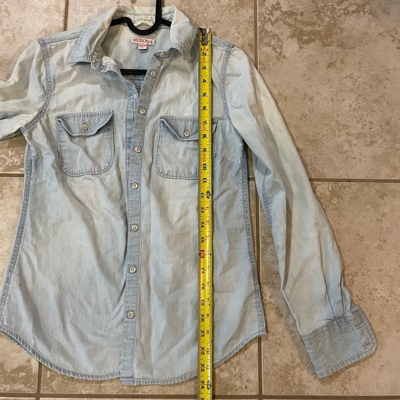 Merona chambray button down shirt- XS - Picture 4 of 6